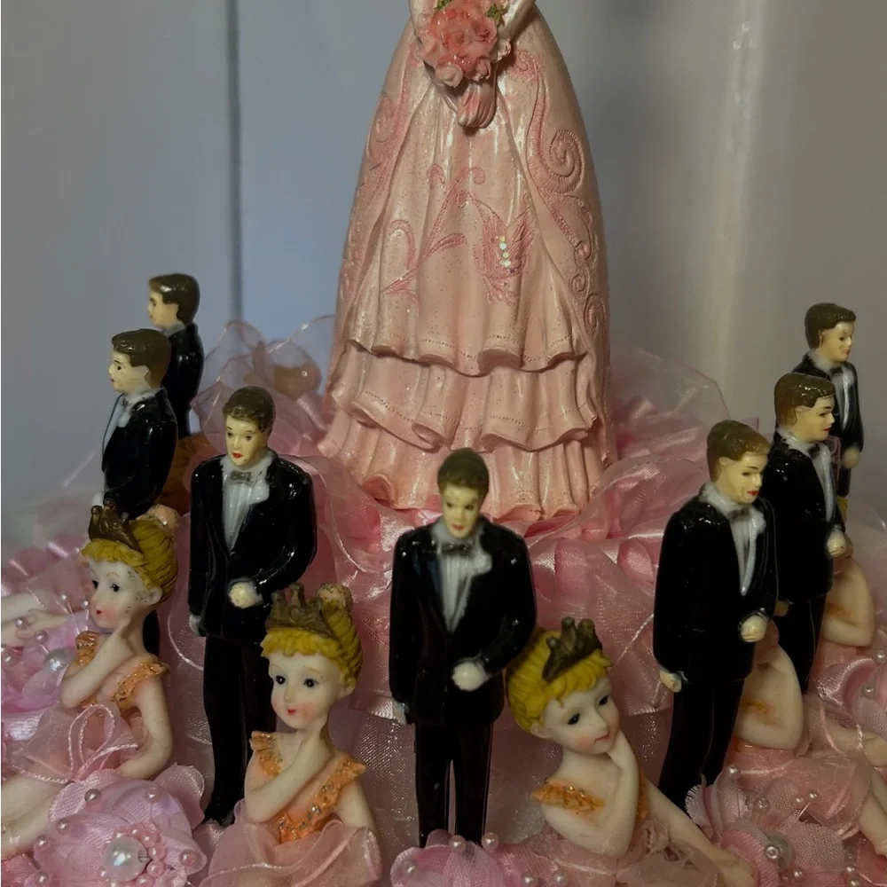 Elegant Pink sweet 16 or 15 Cake Topper or